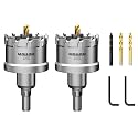 Mollom 1-7/8" (48mm) 2Pcs Heavy Duty Carbide Hole Saw with 3 Pilot bit