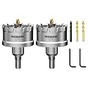Mollom 2-1/4" (57mm) 2Pcs Heavy Duty Carbide Hole Saw with 3 Pilot bit