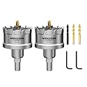 Mollom 2-1/8" (54mm) 2Pcs Heavy Duty Carbide Hole Saw with 3 Pilot bit