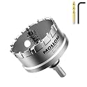 Mollom 2-13/16" (72mm) Heavy Duty Carbide Hole Saw with 2 Pilot Bits