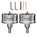 Mollom 3" (76mm) 2Pcs Heavy Duty Carbide Hole Saw with 3 Pilot bit