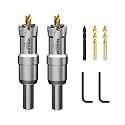 Mollom 3/4" (19mm) 2Pcs Heavy Duty Carbide Hole Saw with 3 Pilot bit