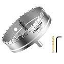 Mollom 4-29/32" (125mm) Heavy Duty Carbide Hole Saw with 2 Pilot Bits