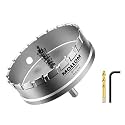 Mollom 4-5/16" (110mm) Heavy Duty Carbide Hole Saw with 2 Pilot Bits
