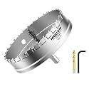 Mollom 5-1/2" (140mm) Heavy Duty Carbide Hole Saw with 2 Pilot Bits