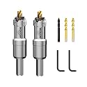 Mollom 5/8" (16mm) 2Pcs Heavy Duty Carbide Hole Saw with 3 Pilot bit