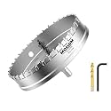 Mollom 6-7/64" (155mm) Heavy Duty Carbide Hole Saw with 2 Pilot Bits