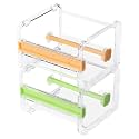 molshine 2 Pack Transparent Desktop Multi Washi Masking Tape Storage Dispenser,Tape Cutter,Tape Roll Holder (Not Include Masking Tape) (Yellow&amp;Green)