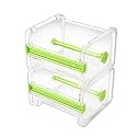 molshine 2 Pack Transparent Desktop Multi Washi Masking Tape Storage Dispenser,Tape Cutter,Tape Roll Holder (Not Include Masking Tape) (Green)