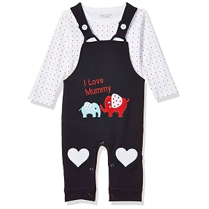 Moms Love baby-girls Dungaree