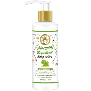 mom amp world baby mosquito repellent baby lotion 200ml - 100 naturally derived