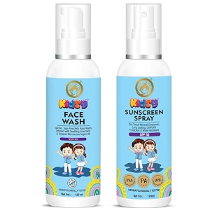mom amp world kidsy face wash tear free 120ml  kids sunscreen spray spf 50