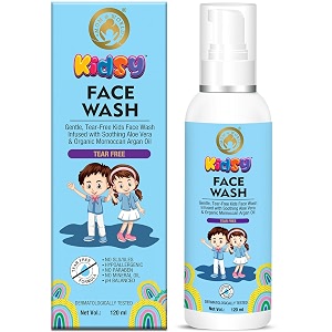 mom amp world kidsy face wash tear-free 120ml with aloe vera amp organic moroccan argan oil  no slssles  dermatologically tested  hypoallergenic  no paraben  no mineral  ph balanced tear-free