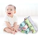 MOM CARE 100% Cotton Face Towels For Newborn Baby Super Soft Wash Cloth For Babies, Extra Soft Hankies, Reusable Napkins High Absorbent Pack Of 8 Multi Color 25 X 25 Cm, 400 TC