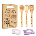 Mom Gifts, Bamboo Cutting Board for Mom Birthday Gifts from Daughter Son