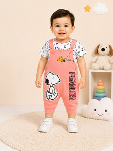moms love dungaree for baby girls casual printed cotton blend