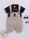 Mom's Love Dungaree For Baby Girls Casual Printed Cotton Blend