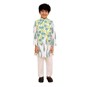 The Mom Store Boys Printed Cotton Kurta