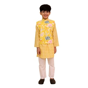 The Mom Store Boys Printed Cotton Kurta