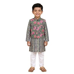 The Mom Store Boys Printed Cotton Kurta
