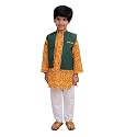 The Mom Store Boys Printed Cotton Kurta