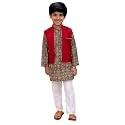 The Mom Store Boys Printed Cotton Kurta