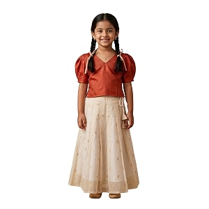 The Mom Store Girls Skirt Lehenga Set