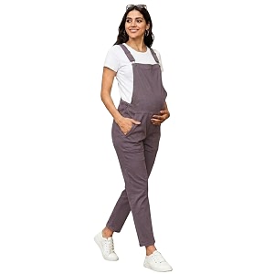 the mom store maternity and nursing dungaree dress  denim with elasticated waist  adjustable shoulder straps  trendy pre and post pregnancy dress