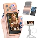Moman Vlog Selfie Monitor Screen with 4K 60fps &amp; Encrypted Private Wireless for iPhone 17 Series, Magnetic Back Camera Monitor, P2P Link, 164 ft Range for TikTok, YouTube, Vlogging (Black)