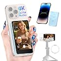 Moman Vlog Selfie Monitor Screen for iPhone 7-16 Series, 4K 60fps &amp; Encrypted Private Wireless for iPhone, Magnetic Back Camera Monitor, P2P Wireless, 164 ft Range for TikTok, YouTube, Vlogging (Blue)