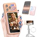 Moman Vlog Selfie Monitor Screen with 4K 60fps &amp; Encrypted Private Wireless for iPhone 7-17 Series, Magnetic Back Camera Monitor, P2P Link, 164 ft Range for TikTok, YouTube, Vlogging (Pink)