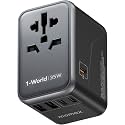 MOMAX Universal Travel Adapter, PD 35W Fast International Power Adapter, 3 USB C &amp; 2 USB A, Worldwide Travel Plug Adapter, International Power Adapter for Europe, USA, Japan, Australia (Type C/A/G/I)