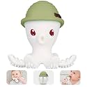 Mombella Octopus Teether for Babies 3 Months Up, Soft Silicone Infant Teething Toy, Functional Baby Chew to Soothe Sore Gums, BPA Free, Grass Green
