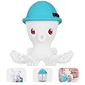 Teething Toys 3-6 Months, Mombella Octopus Teethers for Babies 6-12 Months, Soft Silicone Baby Teething Toys 12-18 Month Old, Baby Chew Toys, Squeaky Infant Teether Toys, Easy to Hold, Blue