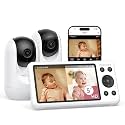 Momcozy BM04 Smart WiFi Baby Monitor with 2 Cameras, 5" 1080P Split Screen