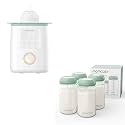 Momcozy Natural Baby Bottle, Wide-Neck, BPA Free Breast Milk Container & Baby Bottle Warmer for Breast Milk Formula Food