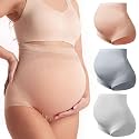 Momcozy Women's Maternity Underwear, High-Waist Seamless Over-Bump Briefs