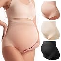 Momcozy Women's Maternity Underwear, High-Waist Seamless Over-Bump Briefs