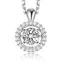 MomentWish Moissanite Necklace for Women, 0.5/1 Carat Sterling Silver