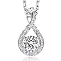 MomentWish Moissanite Necklace for Women, 0.5/1 Carat Sterling Silver