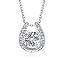 MomentWish Moissanite Necklace for Women, 0.5/1 Carat Sterling Silver