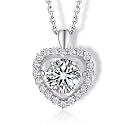 MomentWish Moissanite Necklace for Women, 0.5/1 Carat Sterling Silver