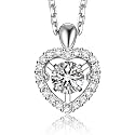 MomentWish Moissanite Necklace for Women, 0.5/1 Carat Sterling Silver