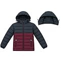 MOMISY Full Sleeves Dual Colour Zipper Fleece Hoodie Quilted Jacket with side pockets for casual use for kids (IN, Numeric, 30, Regular, Black Maroon)-10 to 12 Years