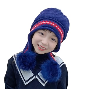 momisy girl39s winter warm pom-pom balaclava hat full cover earflap hood cap_5-10 years