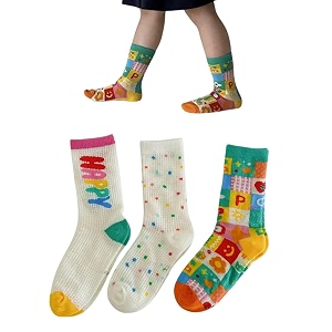 momisy kids crew socks 3 pairs baby and children sizes