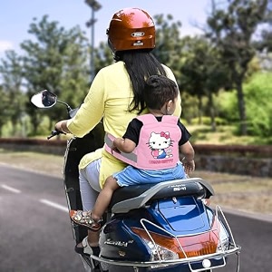 momittle -kids safety belt for two wheeler with reflective stripsportable seat belt children motorcycle harness for motorcycle bikeadjustable safety harness for boys girls 2-12yearspink