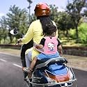 MOMITTLE -Kids Safety Belt For Two Wheeler With Reflective Strips,Portable Seat Belt Children Motorcycle Harness For Motorcycle Bike,Adjustable Safety Harness For Boys Girls (2-12Years),Pink