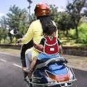 MOMITTLE Baby Safety Belt for 2 Wheeler|Kids Motor Safety Belt|Bike Belt for Kids Safety|Harness Belt to Secure Children While Riding A Scooty Or Bike|Double Buckles for Extra Safety|Maroon - 1