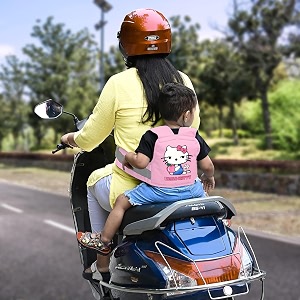 momittle baby two wheeler safety belt for kids  baby safety products  baby holder for bike  2 wheeler safety belt for kids double buckles for extra safety pink pack of 1
